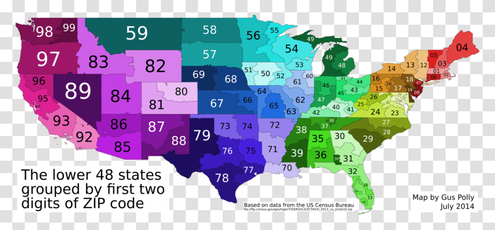 Digit Zip Code Map United States This Map Shows The 2 Digit Zip Code Map California, Person, Human, Jigsaw Puzzle Transparent Png