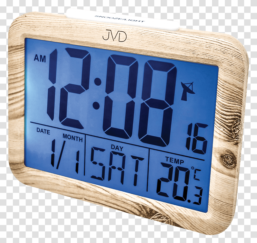 Digital Alarm Clock Jvd Rb27 Digitalni Budik Imitace Dreva, Digital Clock, Word Transparent Png