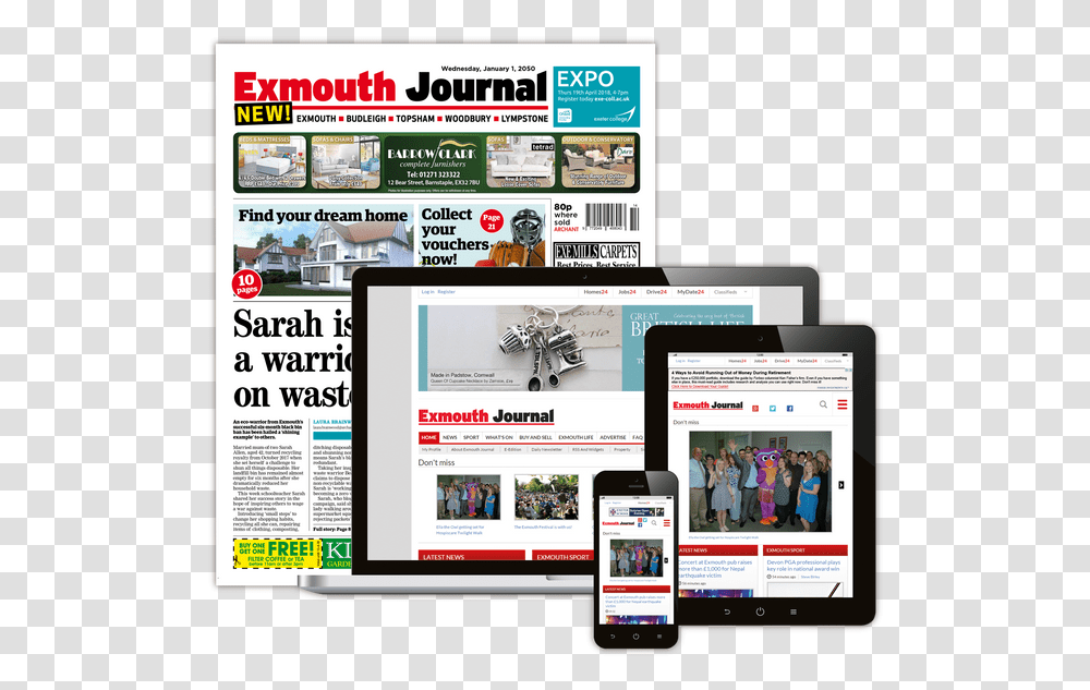 Digital And Print Advertising Exmouth Journal Web, Mobile Phone, Electronics, Cell Phone, Tablet Computer Transparent Png