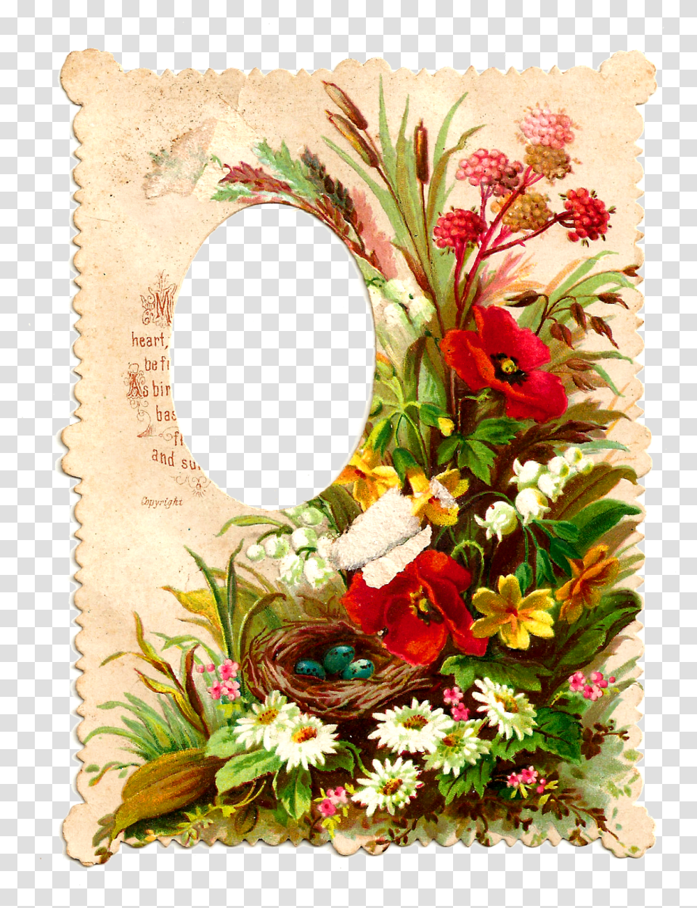 Digital Antique Free Frames Paper Crafting Bouquet, Floral Design, Pattern Transparent Png