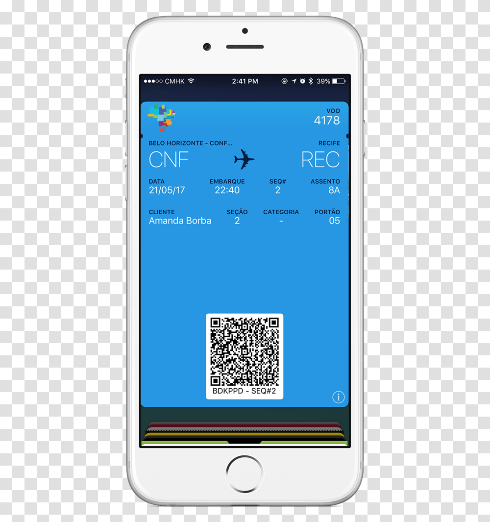 Digital Boarding Pass, Mobile Phone, Electronics, Cell Phone, QR Code Transparent Png