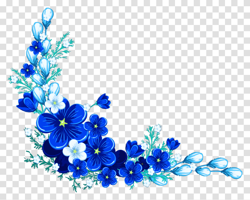 Digital Flower Frame Blue Border 1195073, Floral Design, Pattern, Graphics, Art Transparent Png