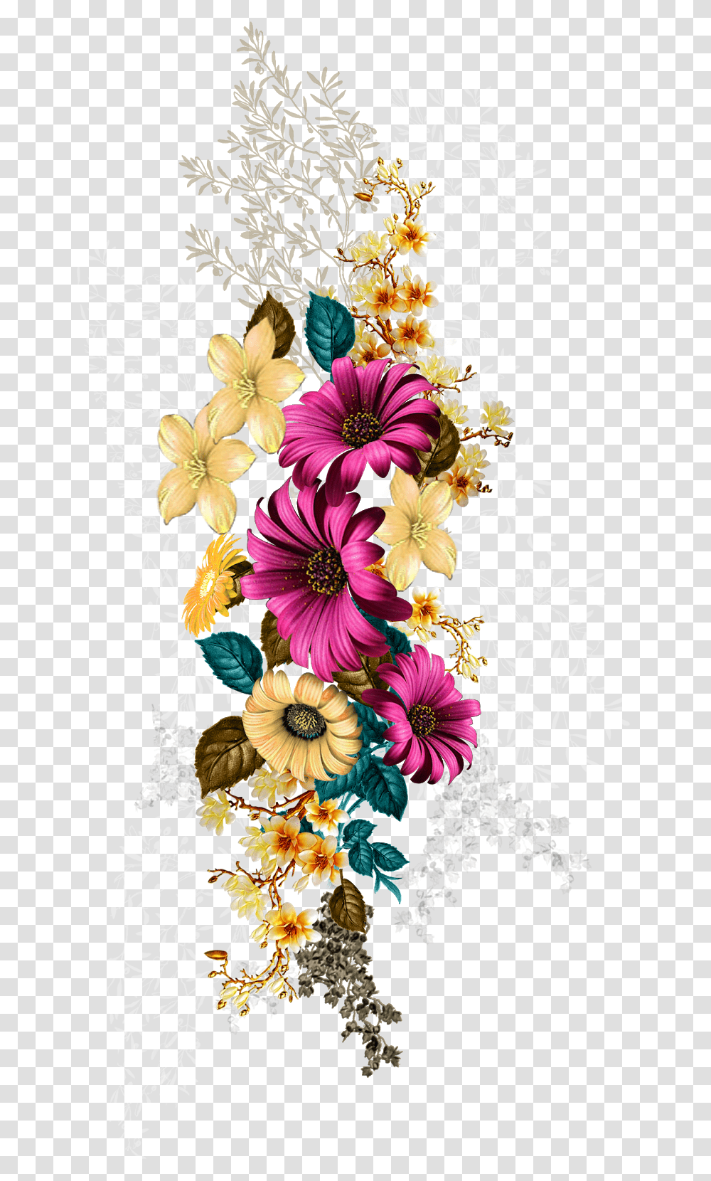 Digital Ladies Dress Pattern Textile Design Print Flower Design, Floral Design, Plant Transparent Png