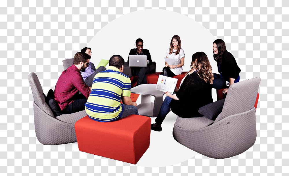 Digital Marketing Agency Rise Interactive People Sitting Around Table, Person, Chair, Furniture, Audience Transparent Png