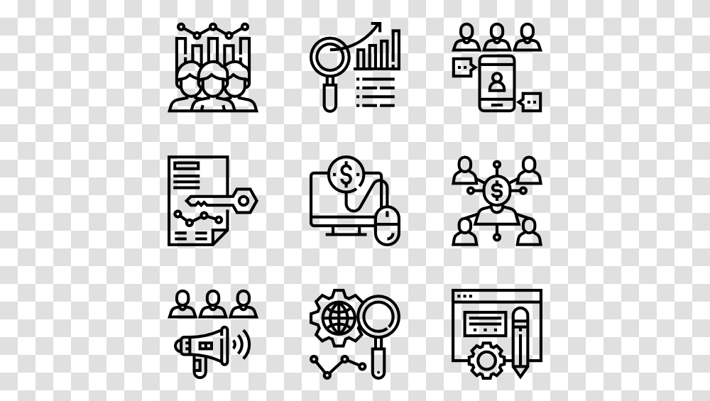 Digital Marketing Artificial Intelligence Icons, Gray, World Of Warcraft Transparent Png