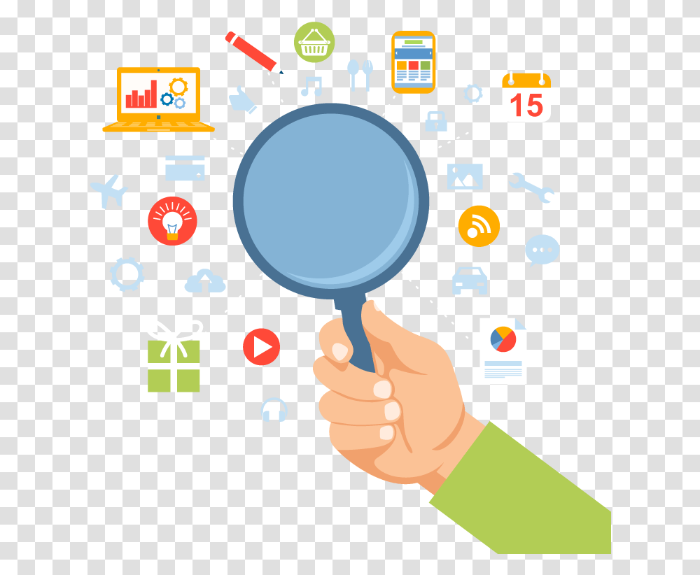 Digital Marketing Services Clipart Download Website Seo Analysis, Magnifying Transparent Png