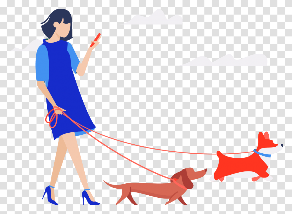 Digital Marketing Solutions Woman Walking Two Dogs, Person, Shoe, Footwear Transparent Png