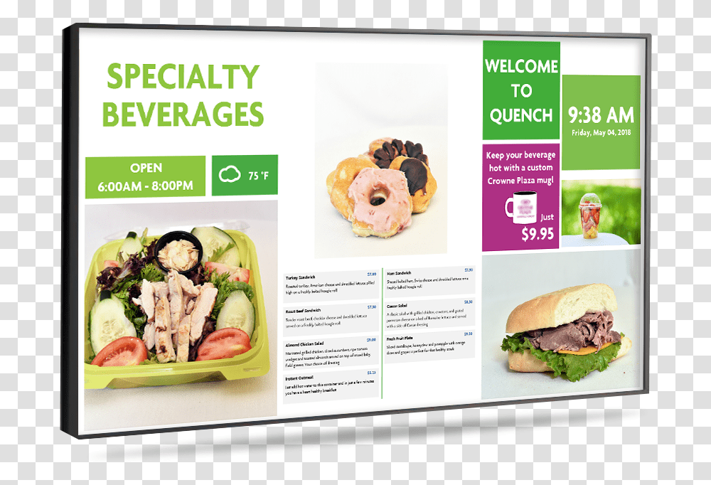 Digital Menu Boards Ok1 Flyer, Burger, Food, Lunch, Meal Transparent Png