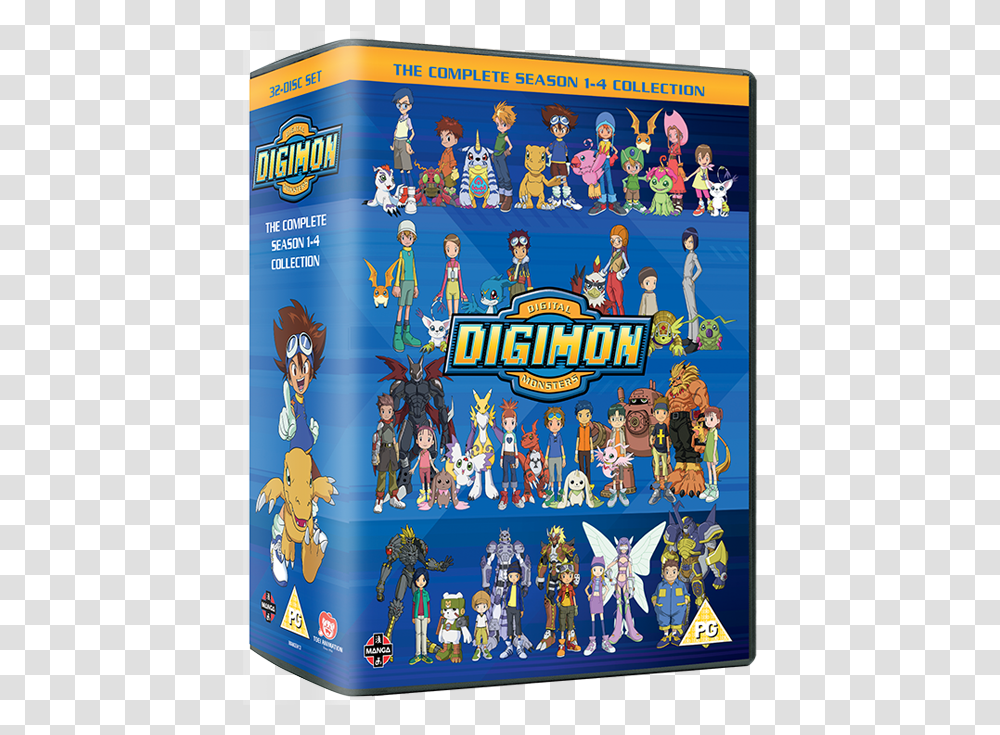 Digital Monsters Season 1 4 Boxset Digimon Season 1 4 Dvd, Person, Advertisement, Crowd, Poster Transparent Png