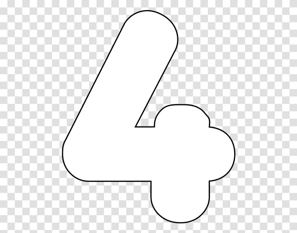 Digital Numbers Number 4 In Bubble Letters, Alphabet, Lamp Transparent Png