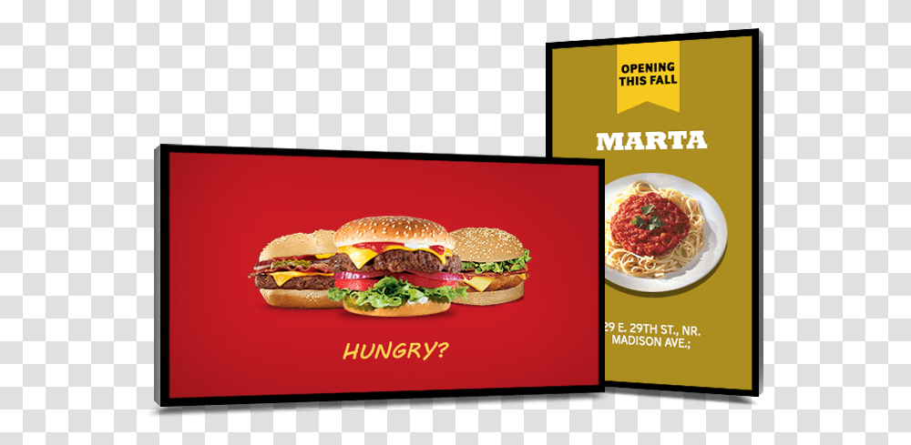 Digital Signage Fast Food, Burger, Advertisement, Flyer, Poster Transparent Png