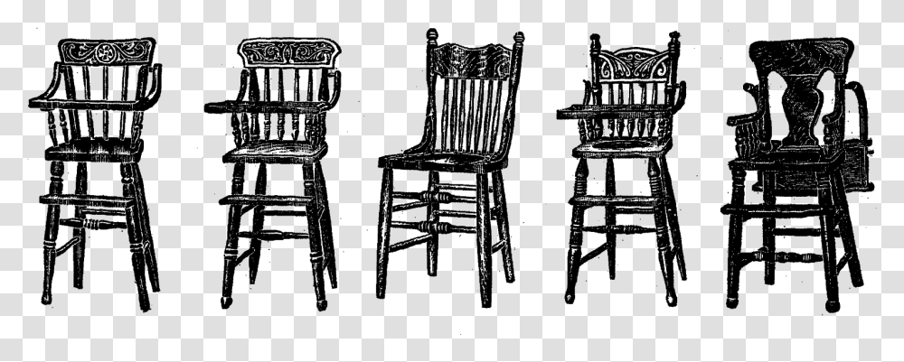 Digital Stamp Design Free Vintage Furniture Images Clipart Of Chairs In Row Black And White, Gray, World Of Warcraft Transparent Png