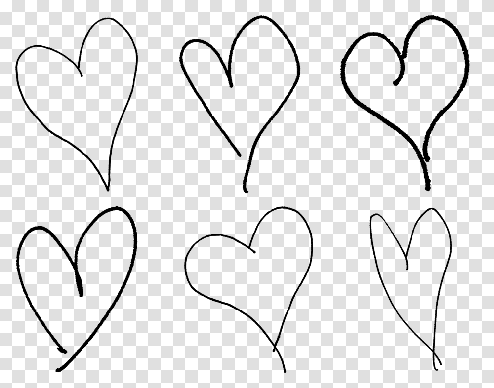 Digital Valentine Hearts Collage Sheet Downloads Background Hand Drawn Heart, Apparel, Silhouette Transparent Png