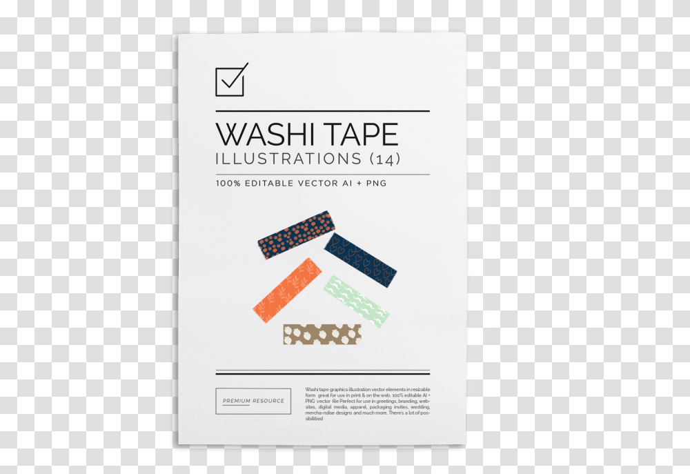 Digital Washi Tape Brochure, Flyer, Poster, Paper, Advertisement Transparent Png