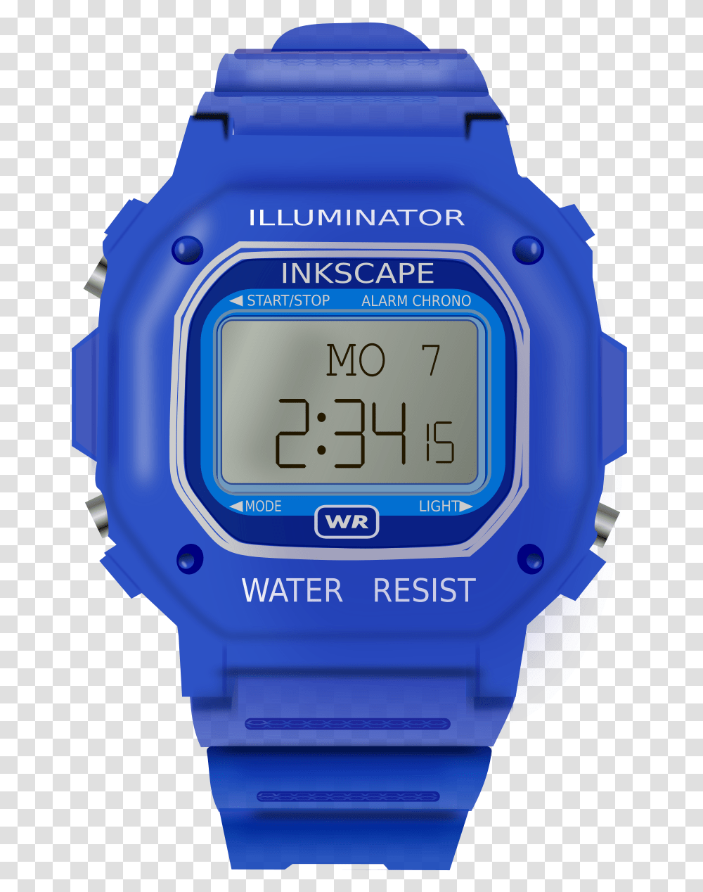 Digital Watch Clip Arts Blue Watch Clipart, Train, Vehicle, Transportation, Wristwatch Transparent Png