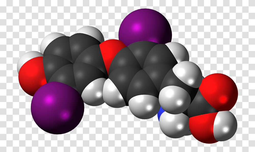 Diiodothyronine Molecule Chemistry Atoms Model Tyrosine En 3d, Sphere, Ball, Balloon, Food Transparent Png
