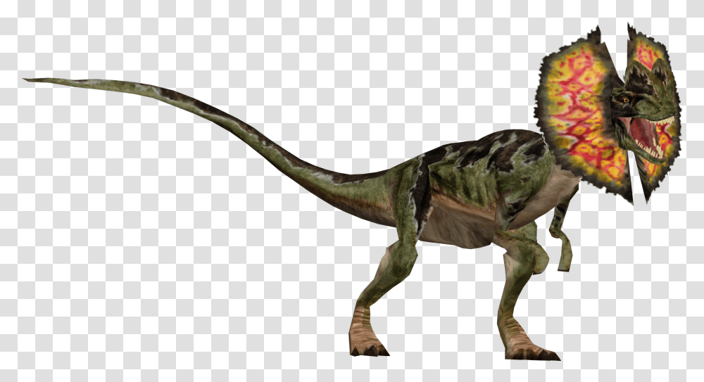 Dilophosaurus Render Dinosaur Dilophosaurus Jurassic Park, Reptile, Animal, T-Rex, Bird Transparent Png
