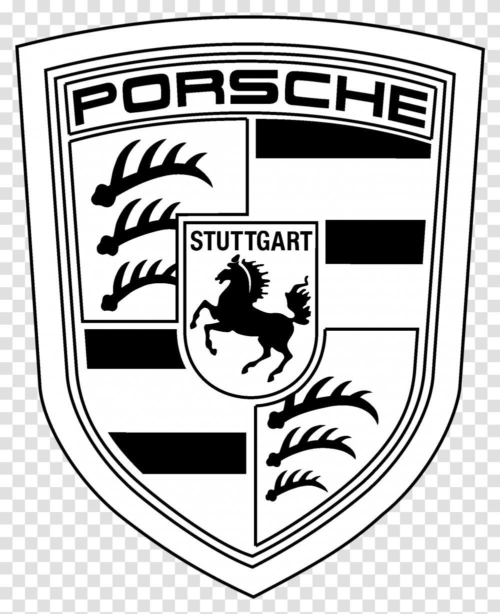 Dime Clipart Black And White White Porsche Logo, Armor, Shield Transparent Png
