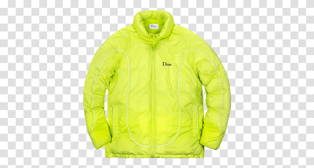 Dime Court Puffer Jacket Neon Arrow & Beast Hoodie, Clothing, Apparel, Coat, Raincoat Transparent Png
