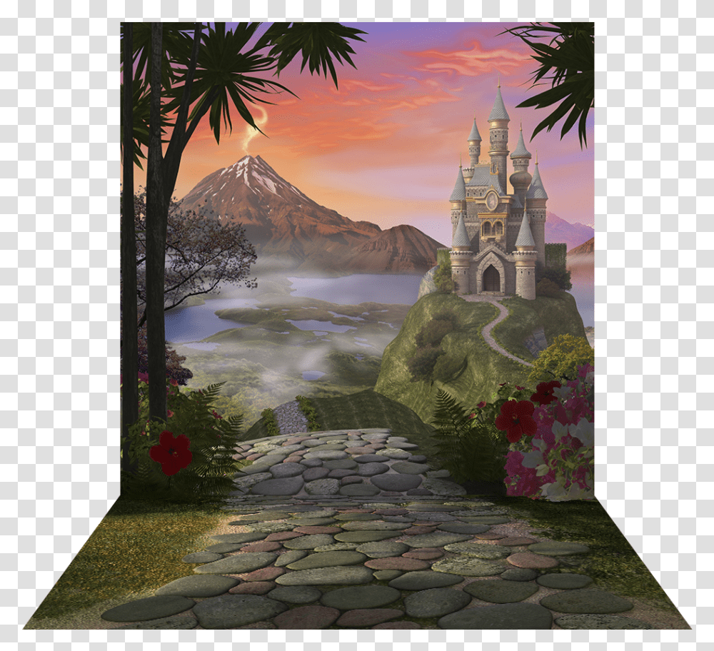 Dimensional View Of Painting, Flagstone, Walkway, Path Transparent Png