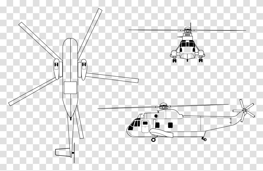 Dimensions Drawing Helicopter Huge Freebie Download Sea King Helicopter Drawing, Plan, Plot, Diagram, Sleeve Transparent Png