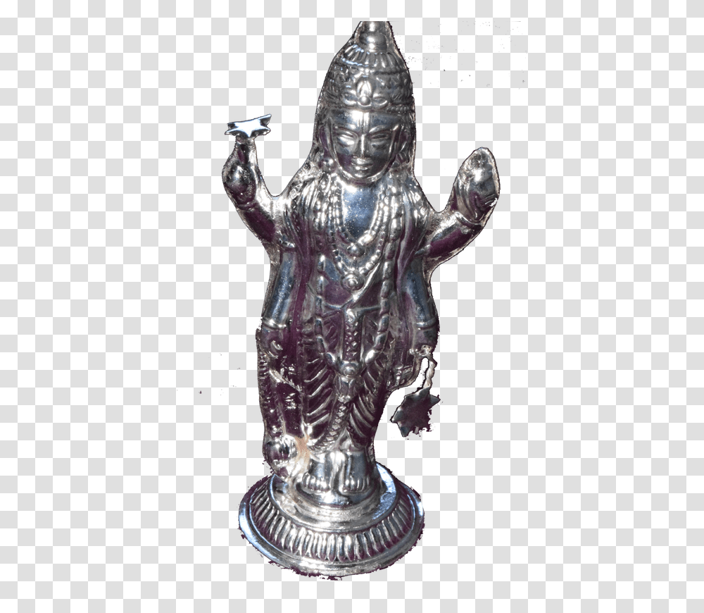 Dimentional Statue Of Lord Vishnu Made Out Of Sterling Bronze Sculpture, Figurine, Porcelain, Pottery Transparent Png