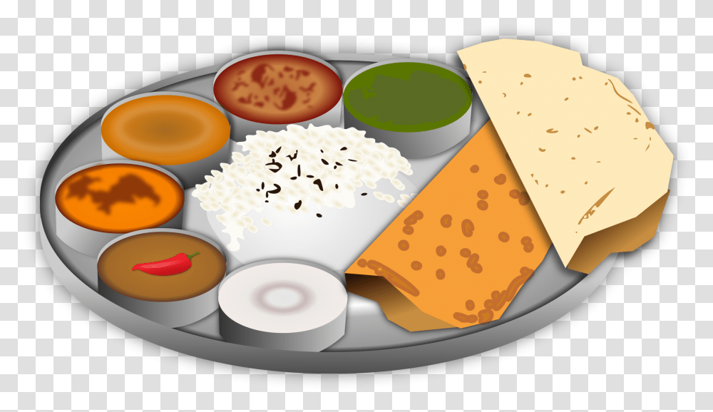 Dinner Clipart Meal Indian Food Vector, Plant, Dish, Bread, Sweets Transparent Png