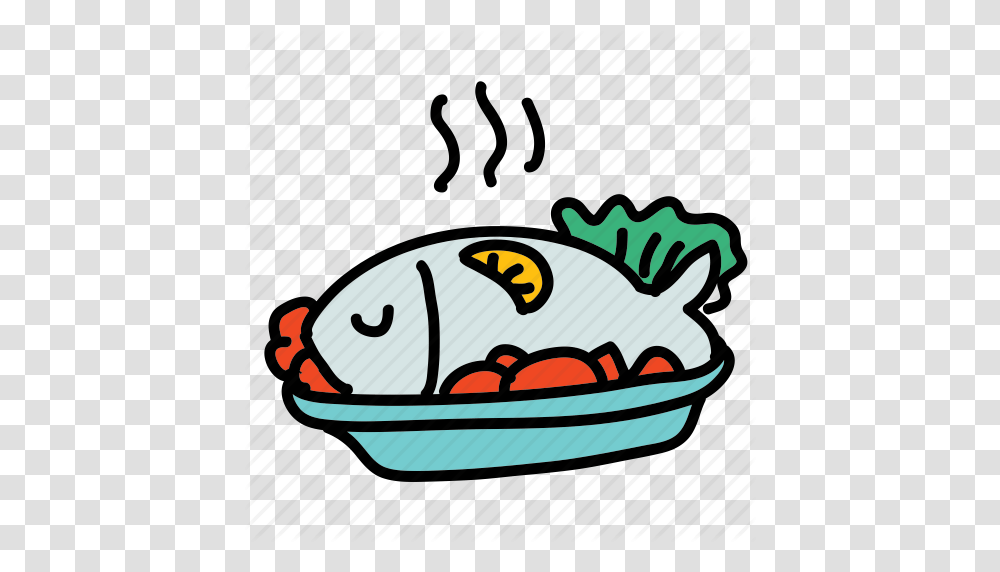Dinner Dish Fish Food Lemon Lettuce Meal Icon, Bowl, Animal, Outdoors Transparent Png