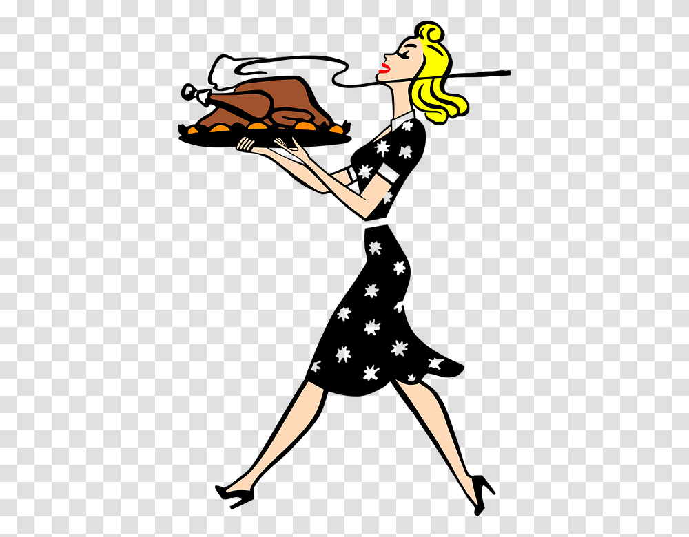 Dinner Housewife Retro Thanksgiving Turkey Vintage Thanksgiving Clip Art, Sport, Silhouette, Leisure Activities, Hand Transparent Png