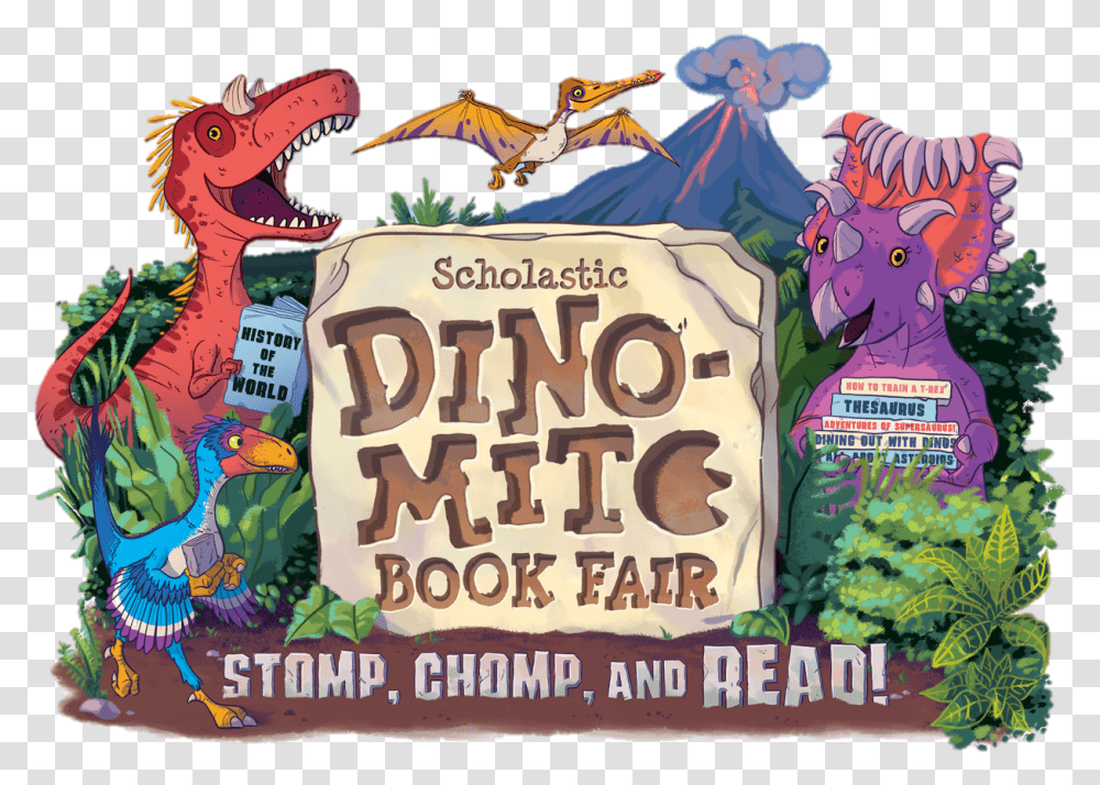 Dino Mite Large Logo Scholastic Dino Mite Book Fair, Advertisement, Poster, Flyer, Paper Transparent Png