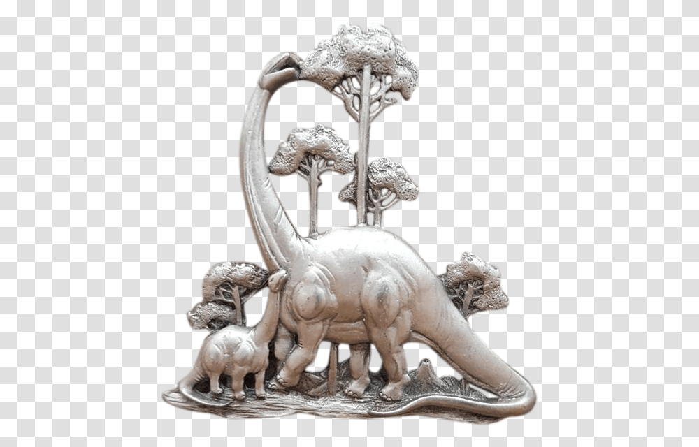 Dinosaur Baby And Mom, Ivory, Sculpture, Statue Transparent Png