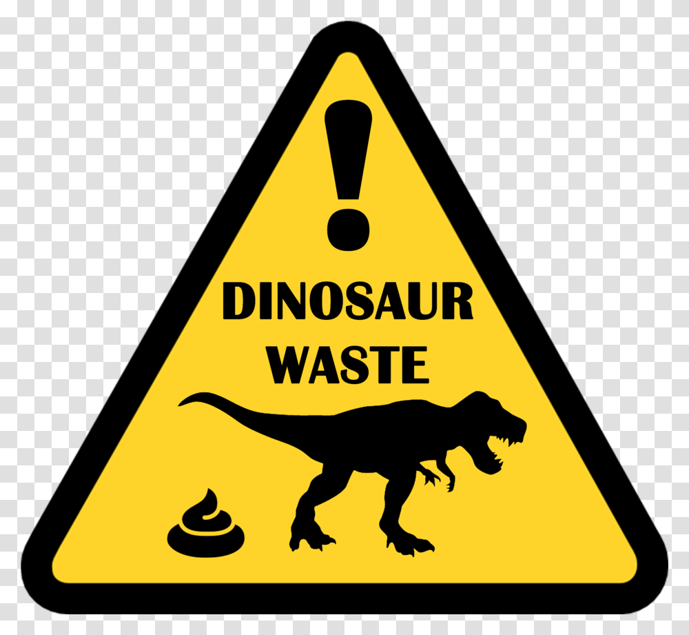 Dinosaur Clipart Poop, Sign, Road Sign, Triangle Transparent Png