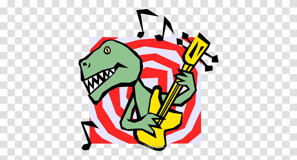 Dinosaur Playing Guitar Royalty Free Vector Clip Art Illustration, Dynamite, Bomb, Weapon, Weaponry Transparent Png