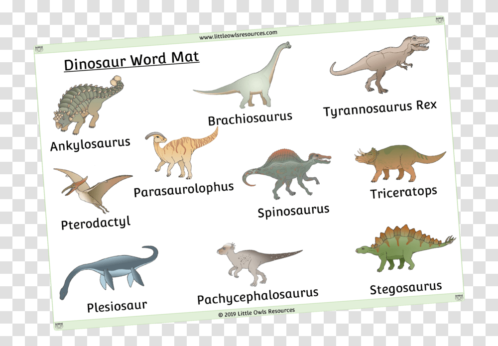 Dinosaur Word Mat Cover, Bird, Animal, Reptile, T-Rex Transparent Png