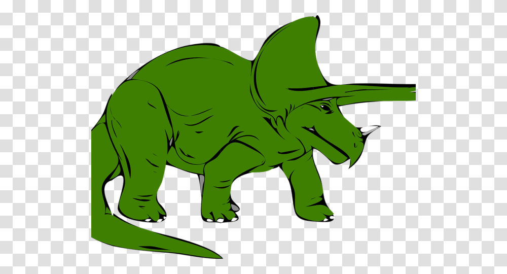 Dinosaurs Clipart Extinct Animal Clip Art Triceratops, Green, Reptile, Elephant, Wildlife Transparent Png