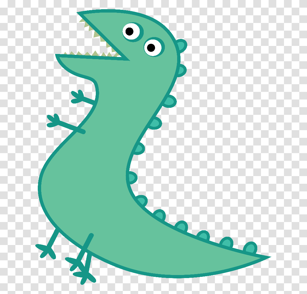 Dinossauro George Peppa Pig, Animal, Green, Reptile, Crocodile Transparent Png