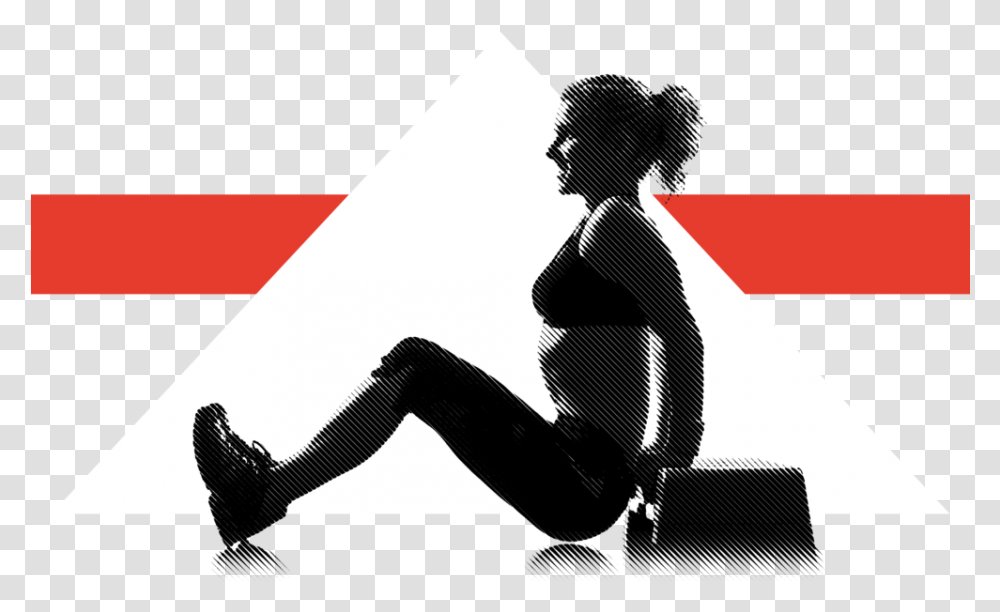 Dip Exercise Using Step Exercise, Kneeling, Silhouette, Female Transparent Png