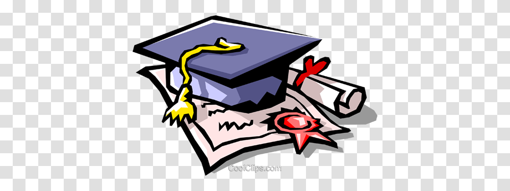 Diploma With Graduates Cap Royalty Free Vector Clip Art, Graduation Transparent Png