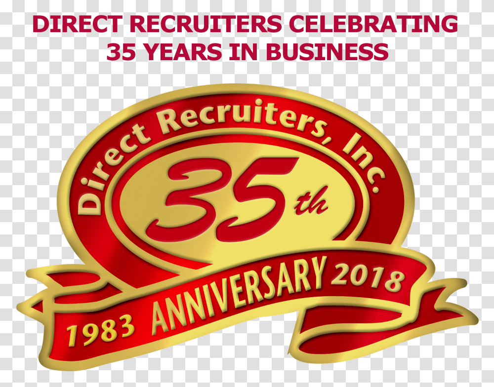 Direct Recruiters 35th Anniversary Words Emblem, Label, Poster, Advertisement Transparent Png