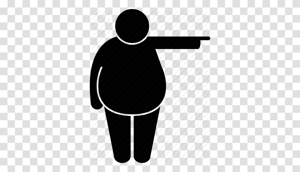 Direction Fat Man Pointing Icon, Piano, Silhouette, Face, Light Transparent Png