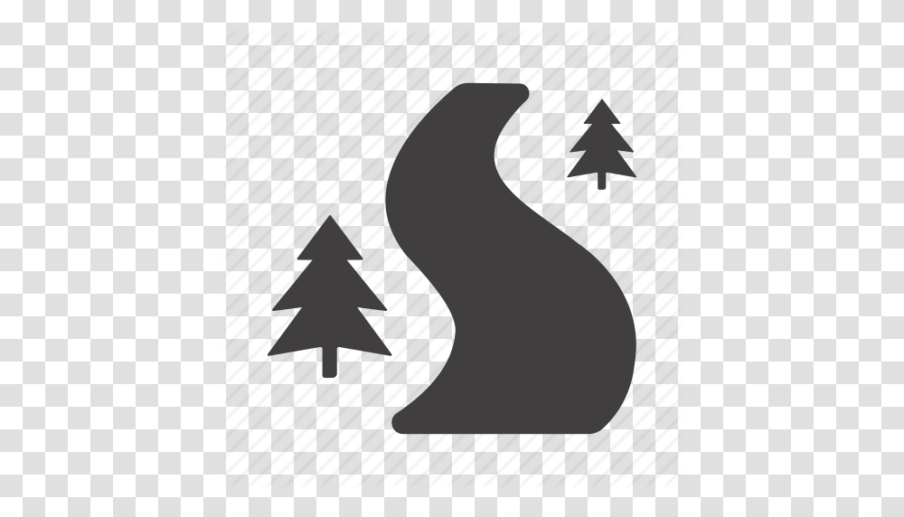 Direction Forest Path Pathway Road Trees Way Icon, Silhouette, Star Symbol, Stencil Transparent Png