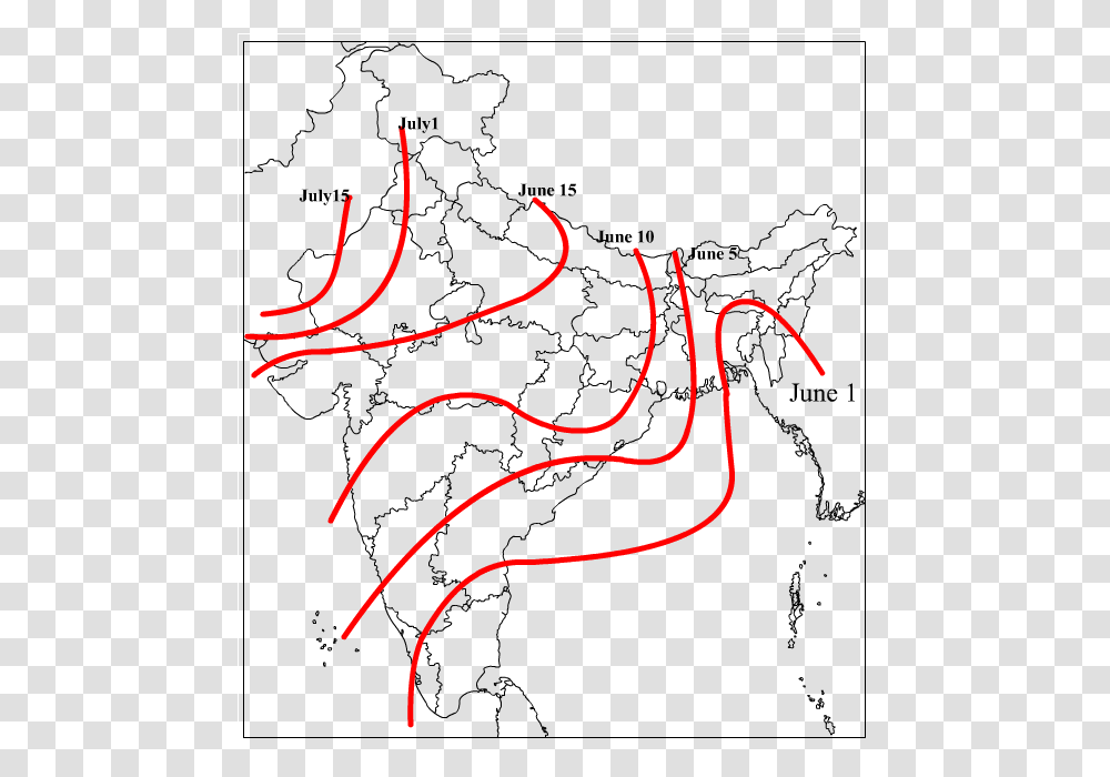 Direction Of Southwest Monsoon Over India, Light Transparent Png