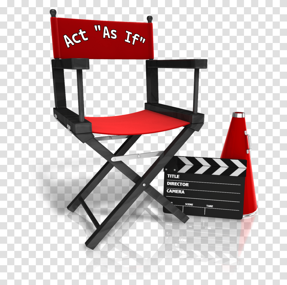 Director Chair Act As If Directors Chair Background, Furniture, Canvas, Advertisement Transparent Png