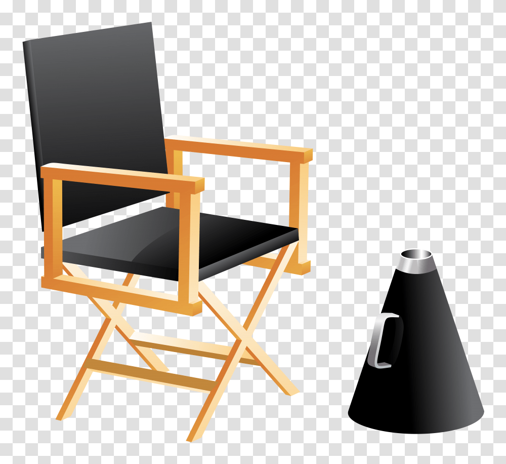 Directors Chair And Megaphone Clip Art, Building, Furniture, Wood, Plywood Transparent Png