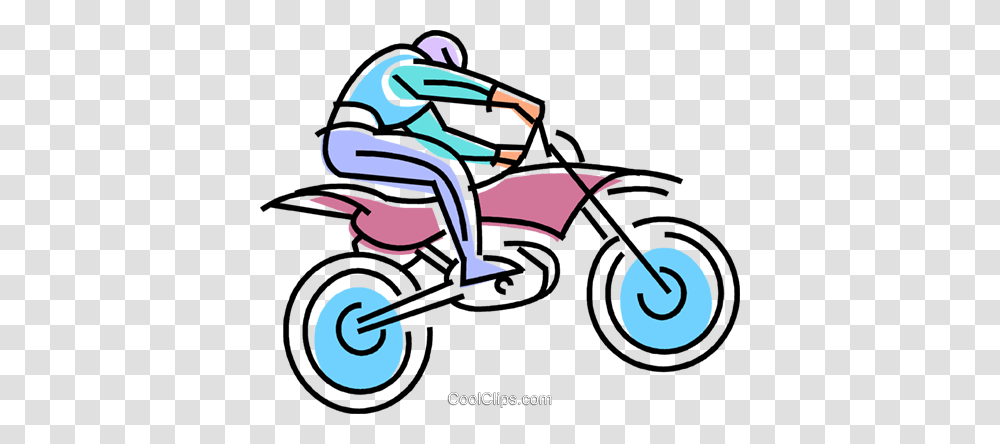 Dirt Bike Racer Flying Over A Jump Royalty Free Vector Clip Art, Transportation, Vehicle, Lawn Mower, Tool Transparent Png