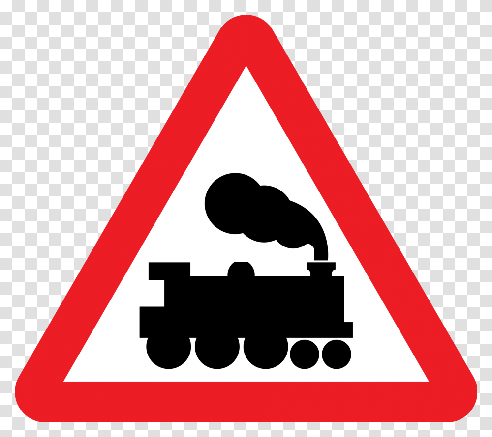 Dirt Road Download Level Crossing Without Barrier Sign, Triangle, Road Sign Transparent Png