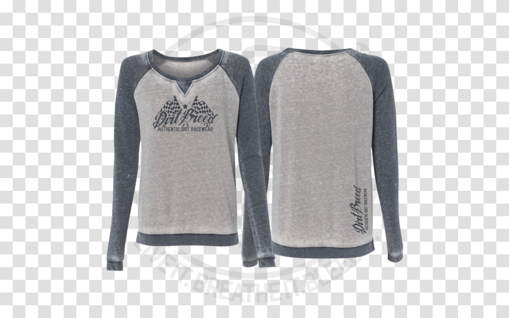 Dirtbreed Ladies Checkered Flag Zen Crewneck Cement Quidditch, Apparel, Sleeve, Long Sleeve Transparent Png