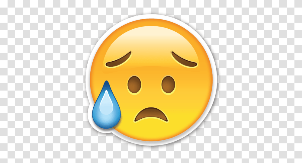 Disappointed But Relieved Face Smileys Emoji, Food, Label, Nature Transparent Png