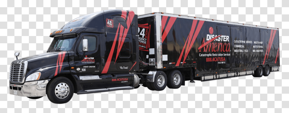 Disaster Restoration Semi Trailer, Truck, Vehicle, Transportation, Trailer Truck Transparent Png
