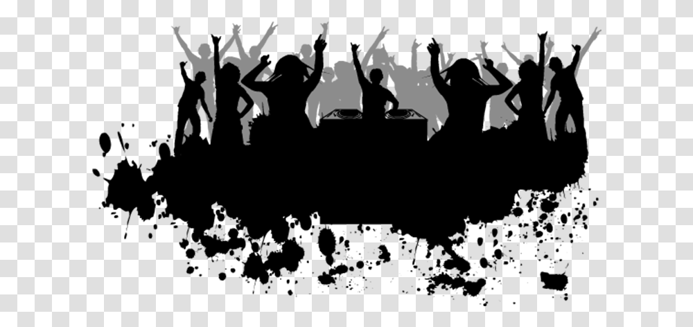 Disc Jockey Download Musician People Partying, Silhouette, Person, Crowd, Audience Transparent Png